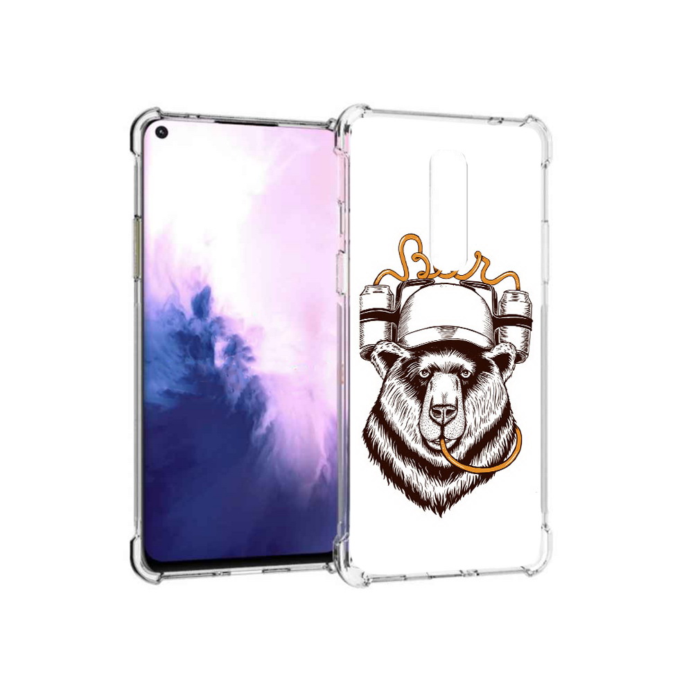 

Чехол MyPads Tocco для OnePlus 8 пивной медведь (PT147214.134.538), Прозрачный, Tocco