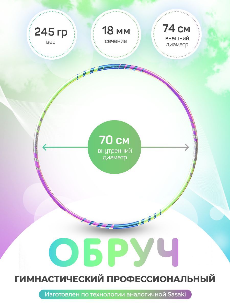 

Обруч радужный гимнастический в обмотке 70 см., Разноцветный, Харли Квинн