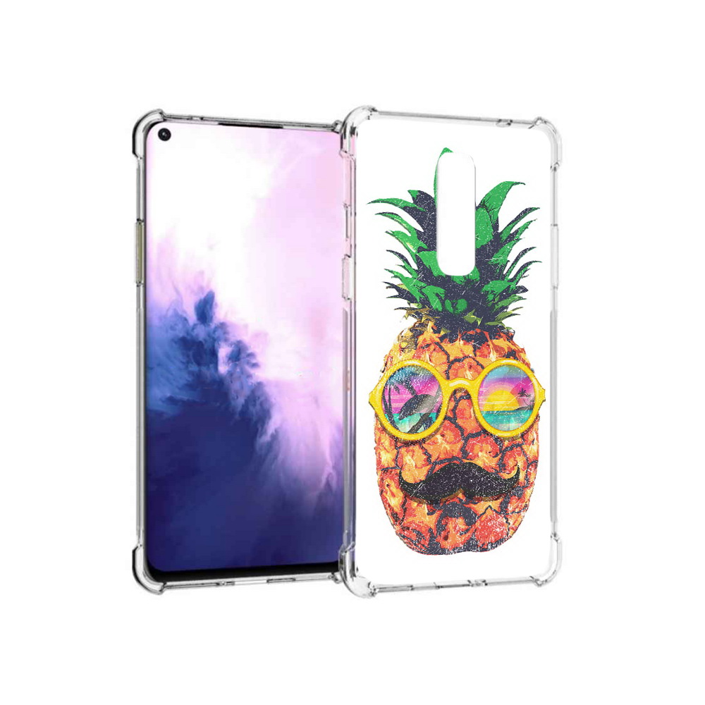 

Чехол MyPads Tocco для OnePlus 8 прикольный ананас с лицом (PT147214.134.556), Прозрачный, Tocco