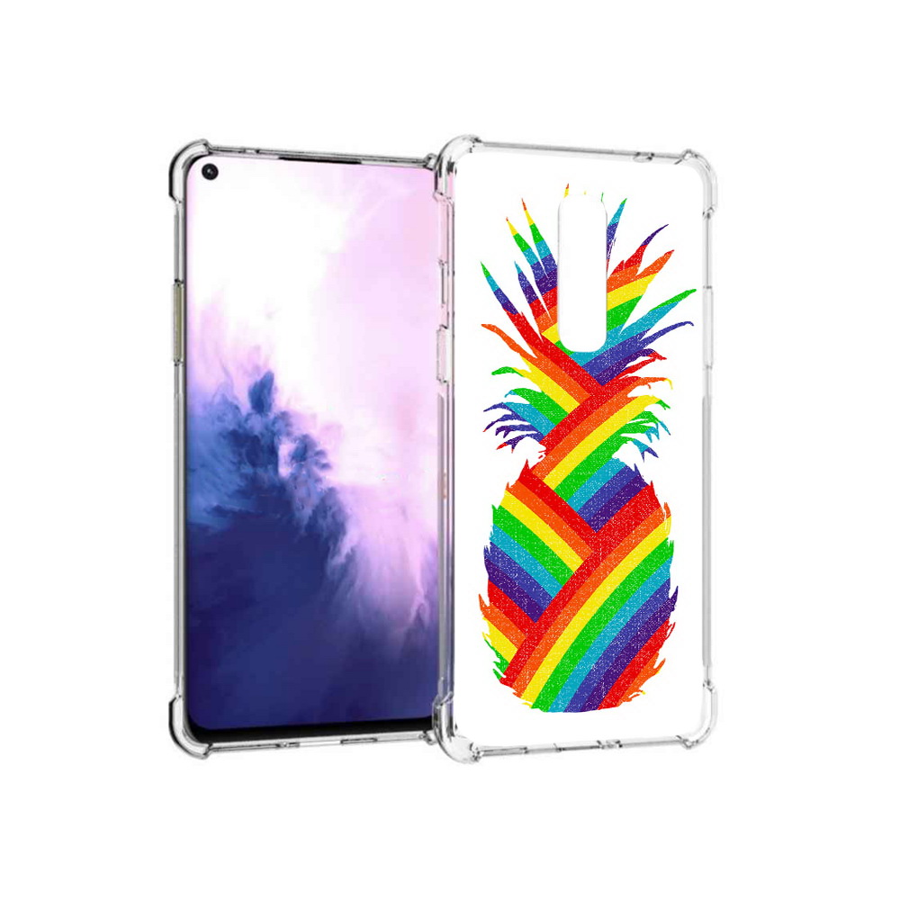 

Чехол MyPads Tocco для OnePlus 8 радужный ананас (PT147214.134.566), Прозрачный, Tocco