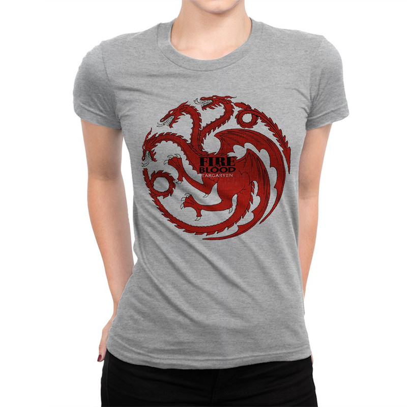 

Футболка женская DreamShirts Studio Дом Дракона - Игра Престолов Дом Таргариенов 1 серая L, Серый, Дом Дракона - Игра Престолов Дом Таргариенов 1