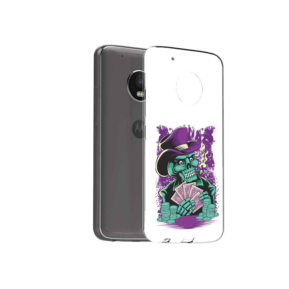 

Чехол MyPads Tocco для Motorola Moto G5 Plus зеленый череп с картами (PT67401.338.361), Прозрачный, Tocco