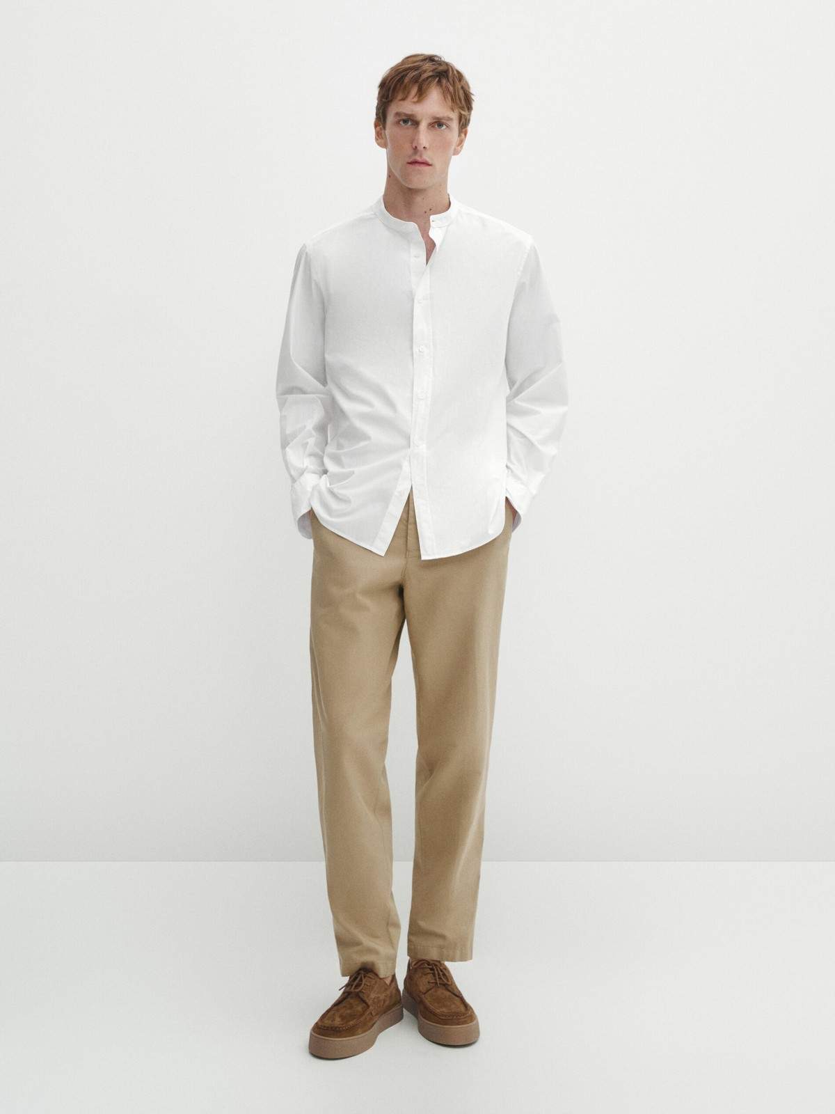 

Рубашка мужская Massimo Dutti 0100/362-I2024 белая L, Белый, 0100/362-I2024