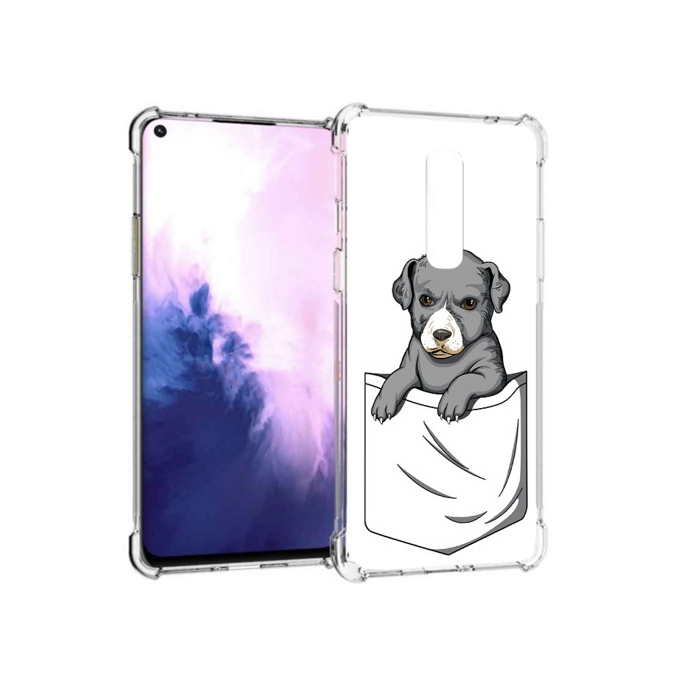 

Чехол MyPads Tocco для OnePlus 8 собачка в кармане (PT147214.134.611), Прозрачный, Tocco
