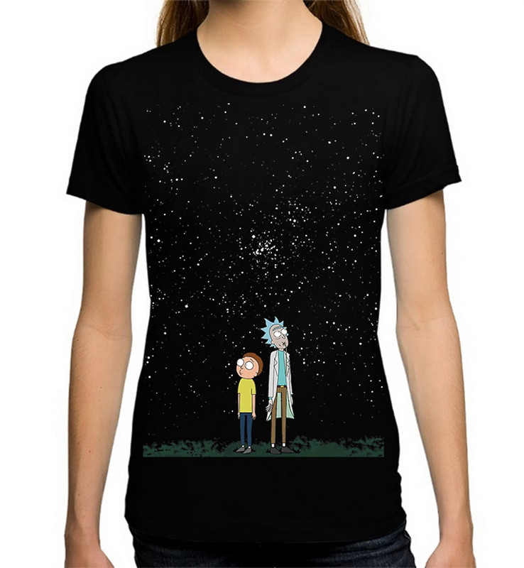 

Футболка женская DreamShirts Studio Рик и Морти Звездное Небо 1 черная L, Черный, Рик и Морти Звездное Небо 1
