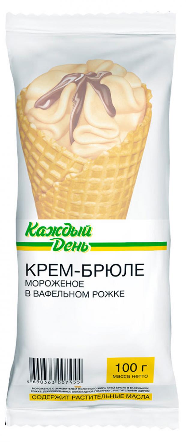 Мороженое Каждый день рожок крем-брюле ЗМЖ 100 г 34₽