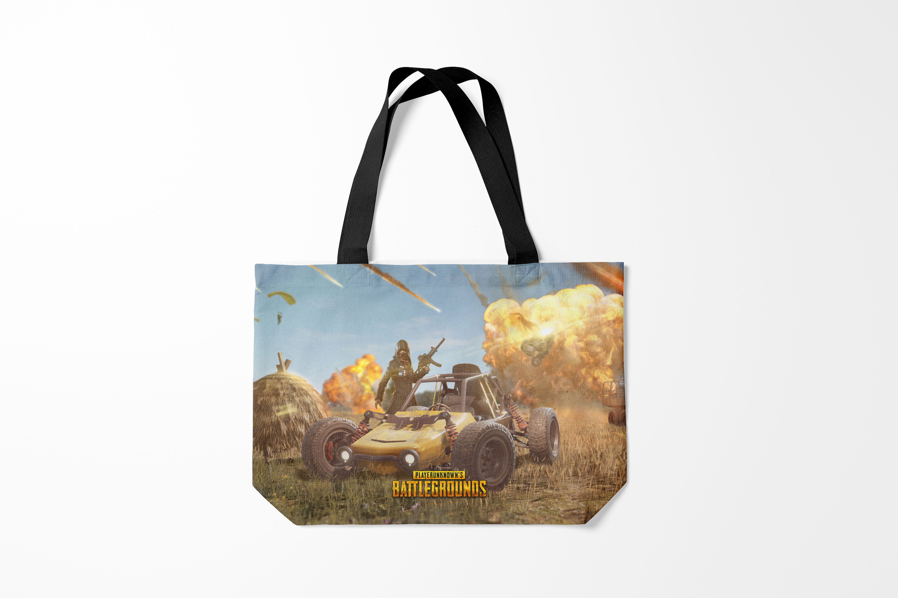 

Сумка шoппер унисекс Burnettie PUBG Mobile, голубой; бежевый, PUBG Mobile