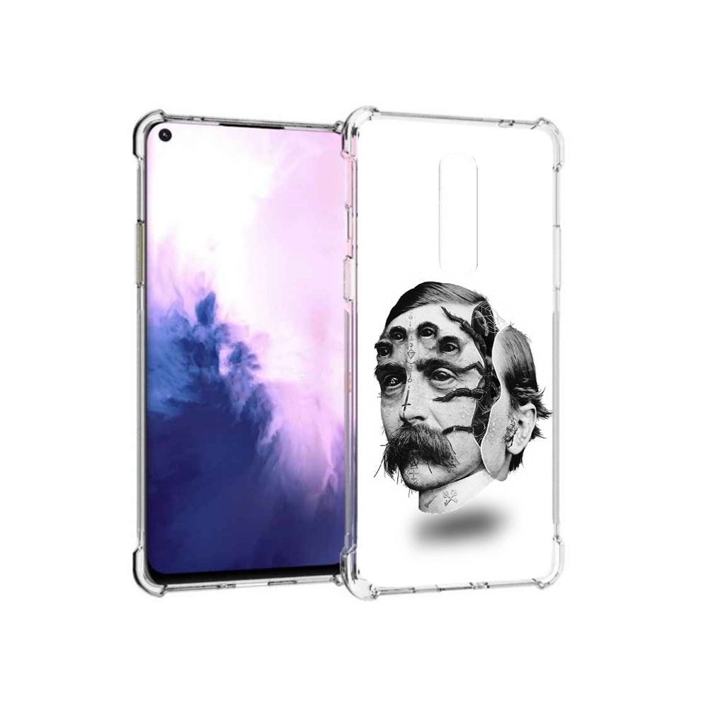 

Чехол MyPads Tocco для OnePlus 8 страшное лицо мужчины (PT147214.134.629), Прозрачный, Tocco