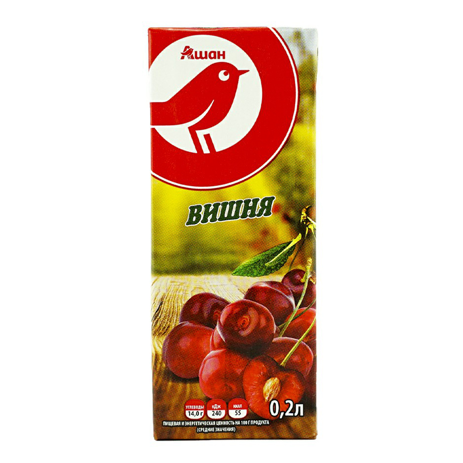 Нектар АШАН Красная птица вишневый 0,2 л
