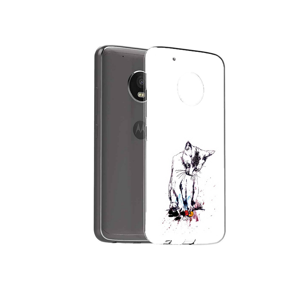 

Чехол MyPads Tocco для Motorola Moto G5 Plus кот и микки (PT67401.338.399), Прозрачный, Tocco