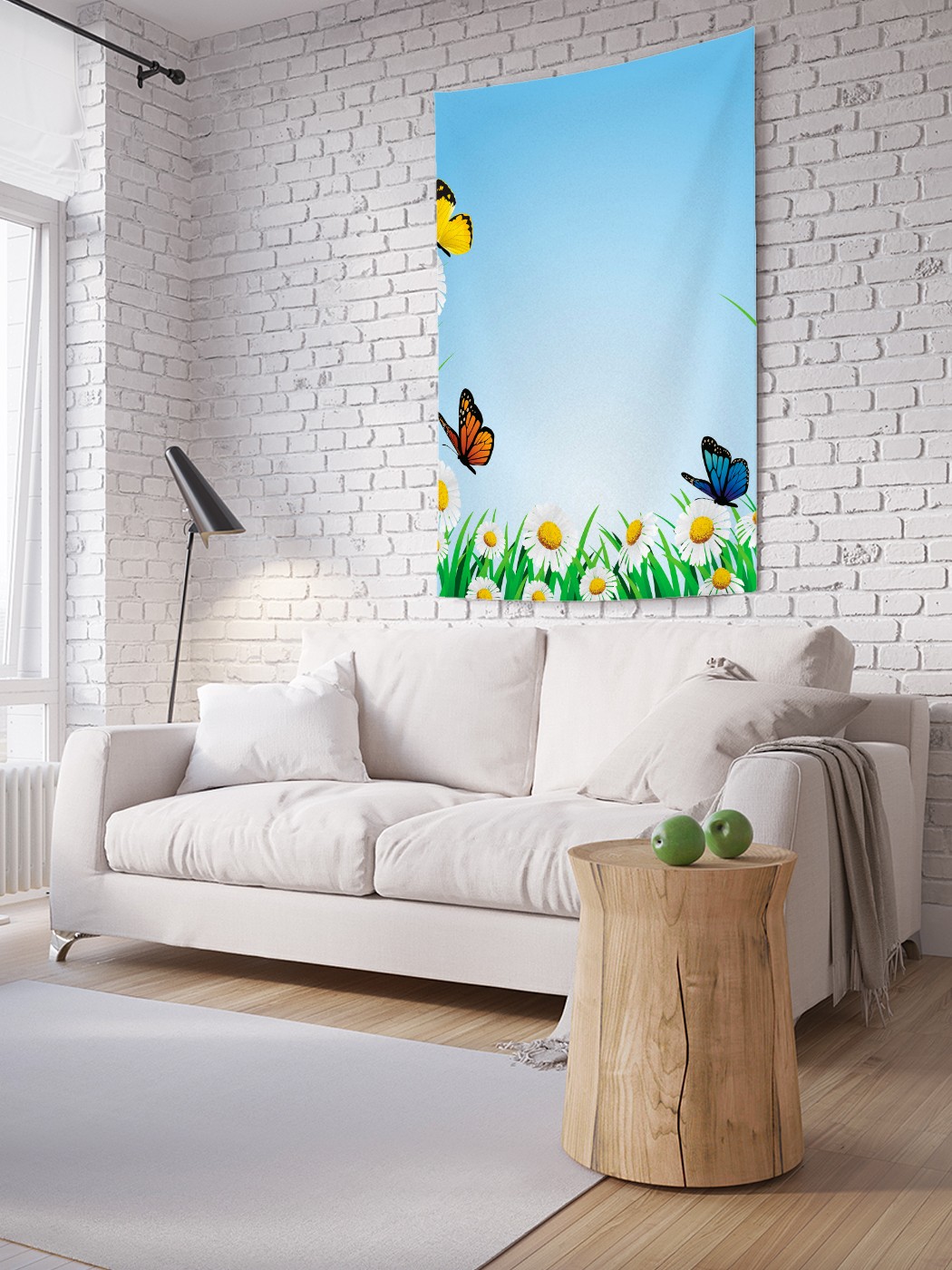 

Вертикальное фотопанно на стену JoyArty Бабочки на ромашках 150x200 см, Бабочки на ромашках