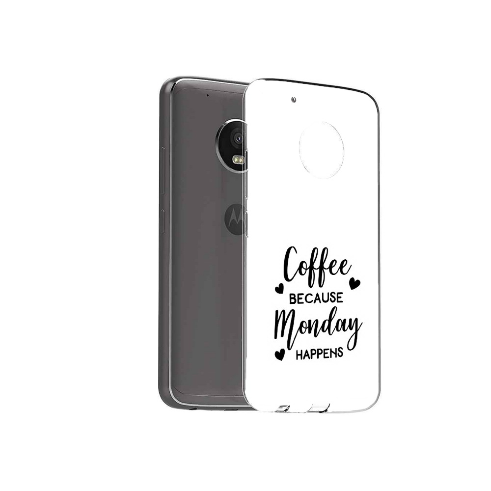 

Чехол MyPads Tocco для Motorola Moto G5 Plus кофе и понедельник стал счастливым, Прозрачный, Tocco