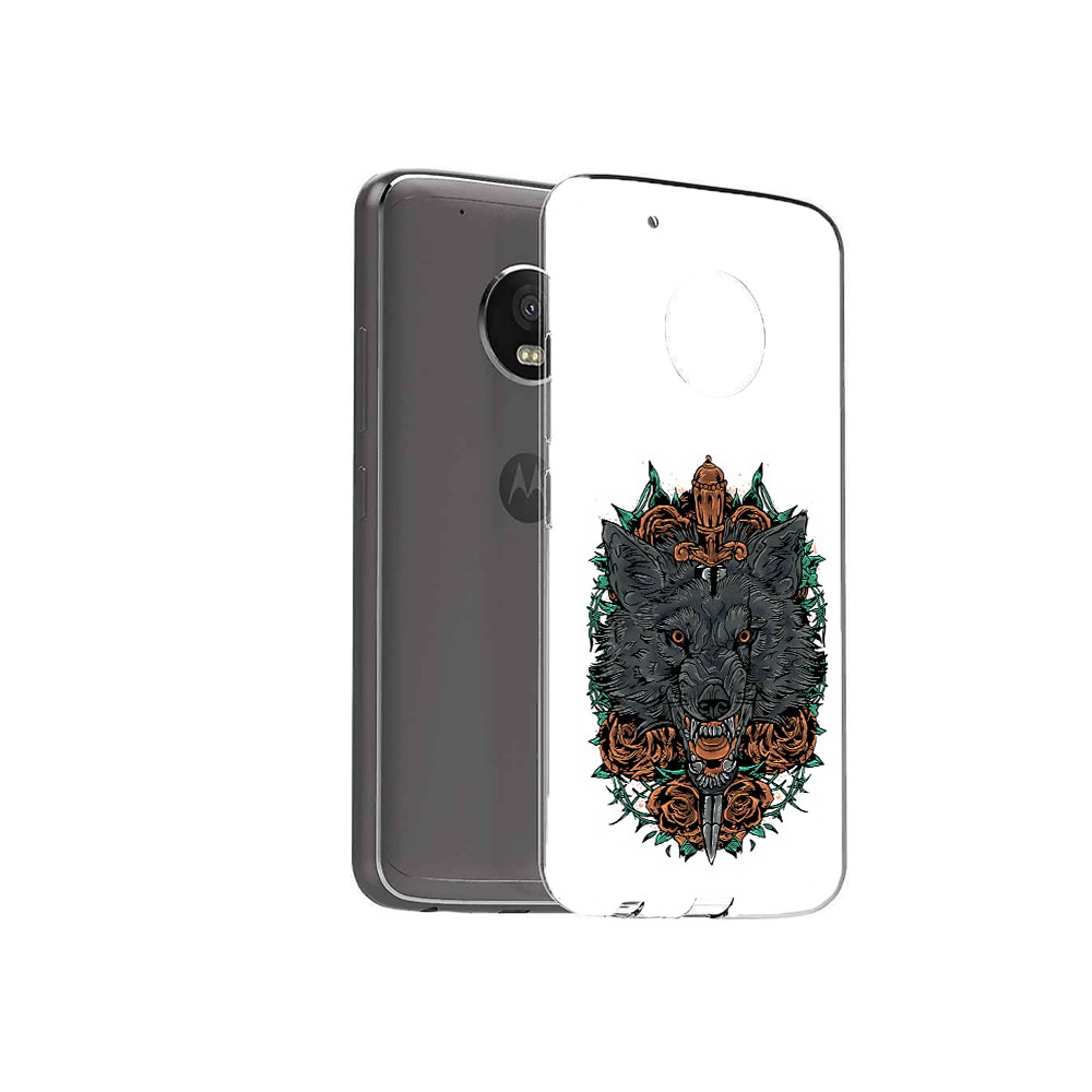

Чехол MyPads Tocco для Motorola Moto G5 Plus красивый злой волк (PT67401.338.409), Прозрачный, Tocco