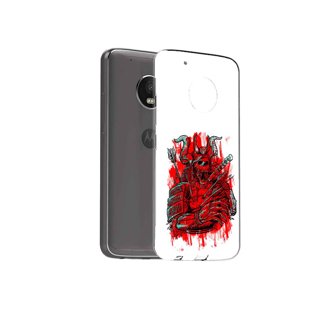 

Чехол MyPads Tocco для Motorola Moto G5 Plus красный скелет воин (PT67401.338.413), Прозрачный, Tocco