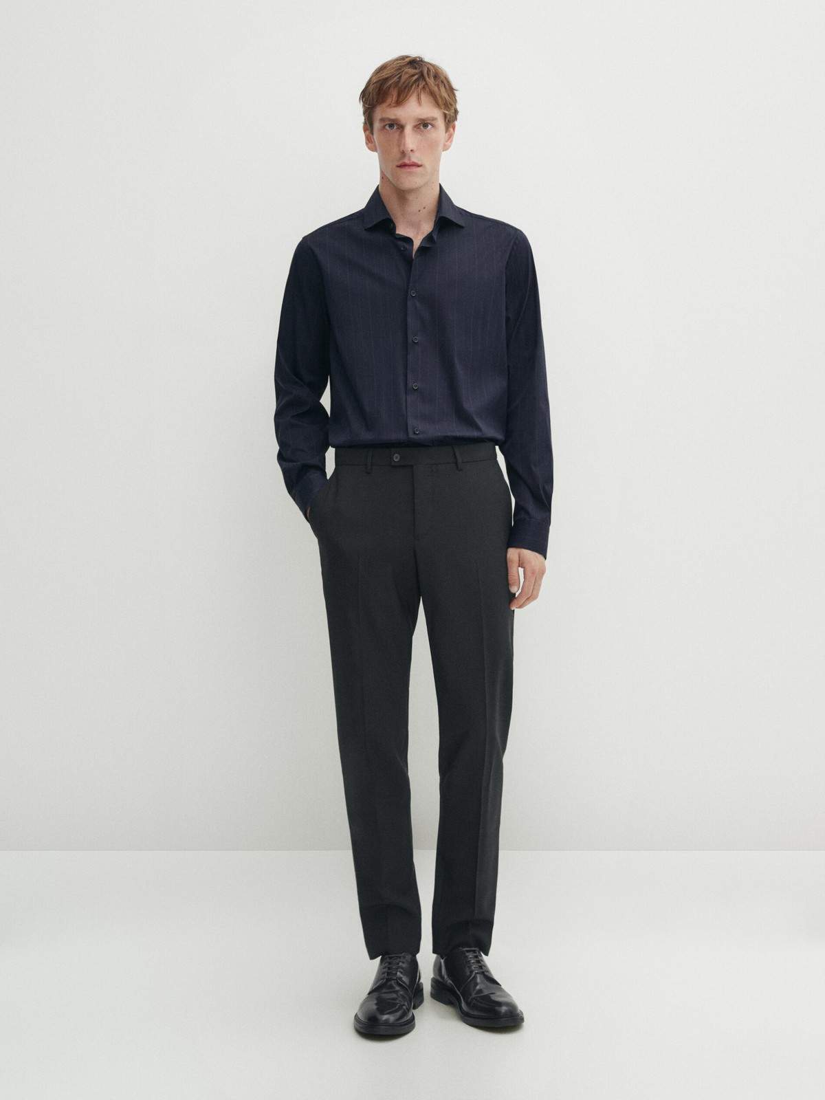 

Рубашка мужская Massimo Dutti 0110/662-I2024 синяя M, Синий, 0110/662-I2024