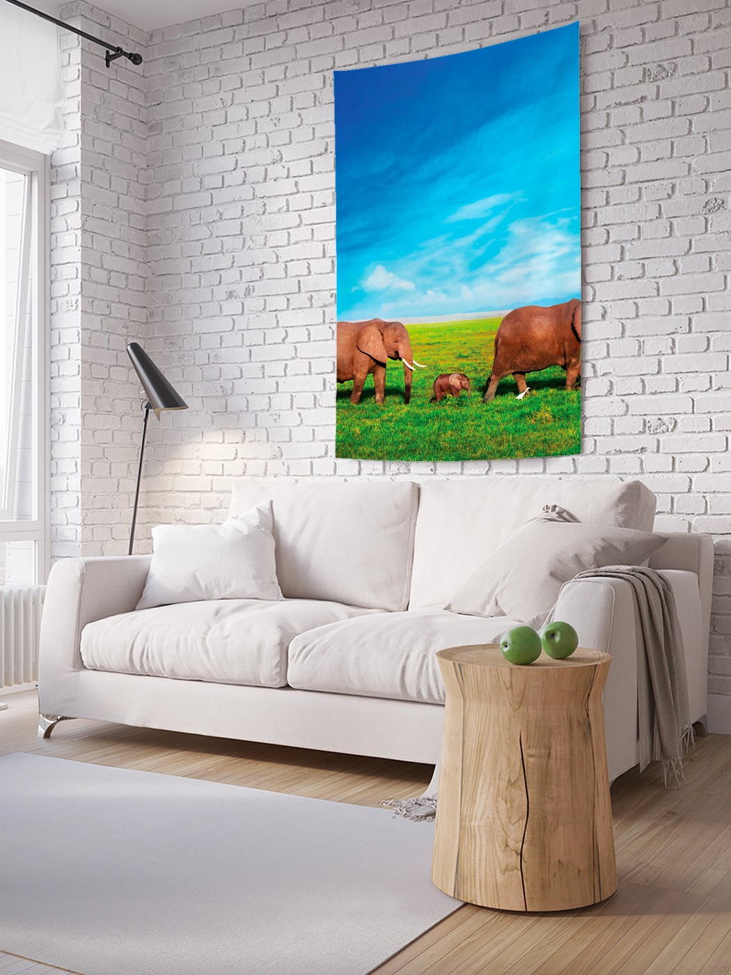 

Вертикальное фотопанно на стену JoyArty Слоновое семейство 150x200 см, Слоновое семейство