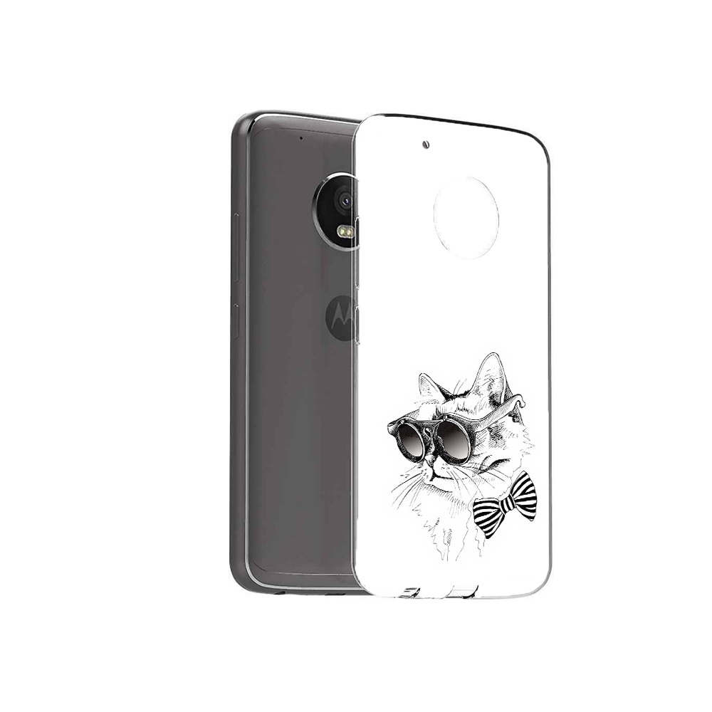 Чехол MyPads Tocco для Motorola Moto G5 Plus крутая кошка в очках (PT67401.338.421)