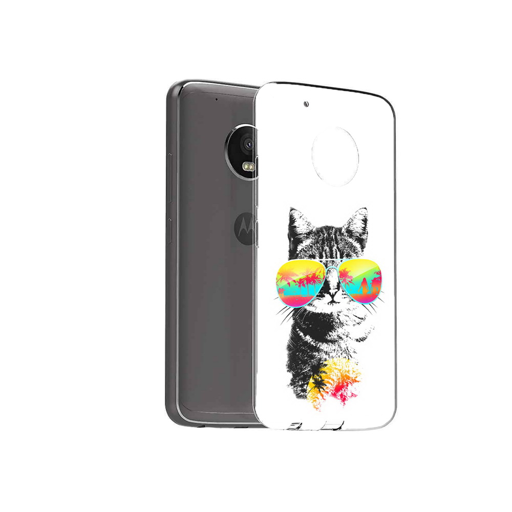 

Чехол MyPads Tocco для Motorola Moto G5 Plus крутой кот (PT67401.338.425), Прозрачный, Tocco