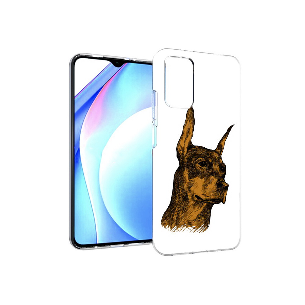 

Чехол MyPads Tocco для Xiaomi Redmi 9T скетч доберман (PT226951.281.605), Прозрачный, Tocco