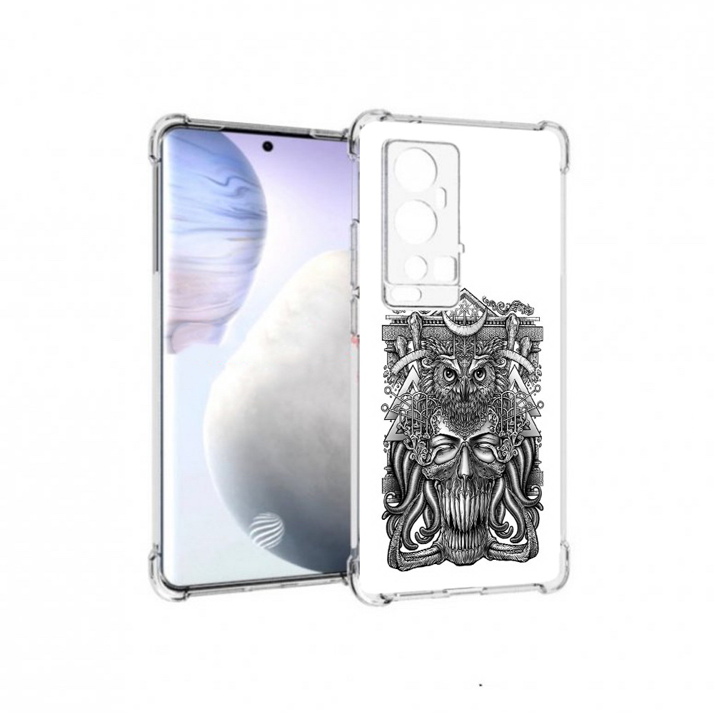 

Чехол MyPads Tocco для Vivo X60 Pro Plus зубастая сова, Прозрачный, Tocco