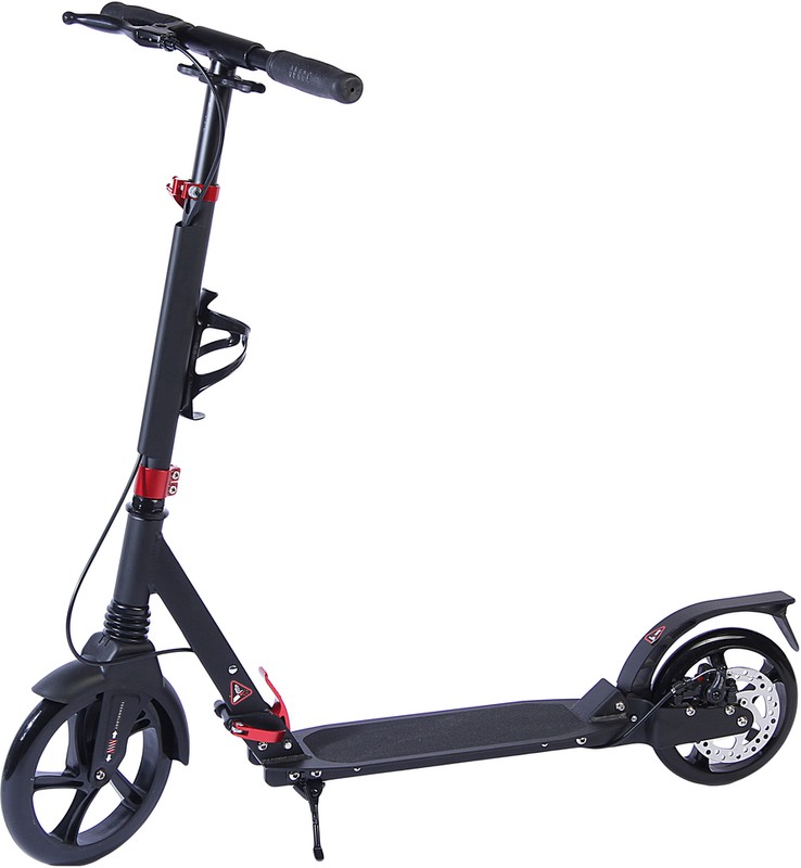 Самокат 2-х колесный (колесо 230мм) до 100кг алюминий ручной дисковый тормоз  1шт