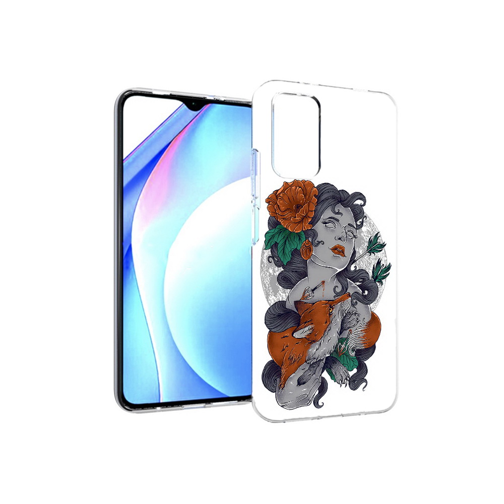 

Чехол MyPads Tocco для Xiaomi Redmi 9T темная девушка с лисой (PT226951.281.639), Прозрачный, Tocco