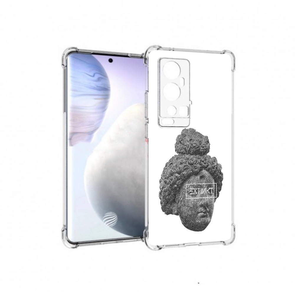 

Чехол MyPads Tocco для Vivo X60 Pro Plus каменное лицо девушки, Прозрачный, Tocco
