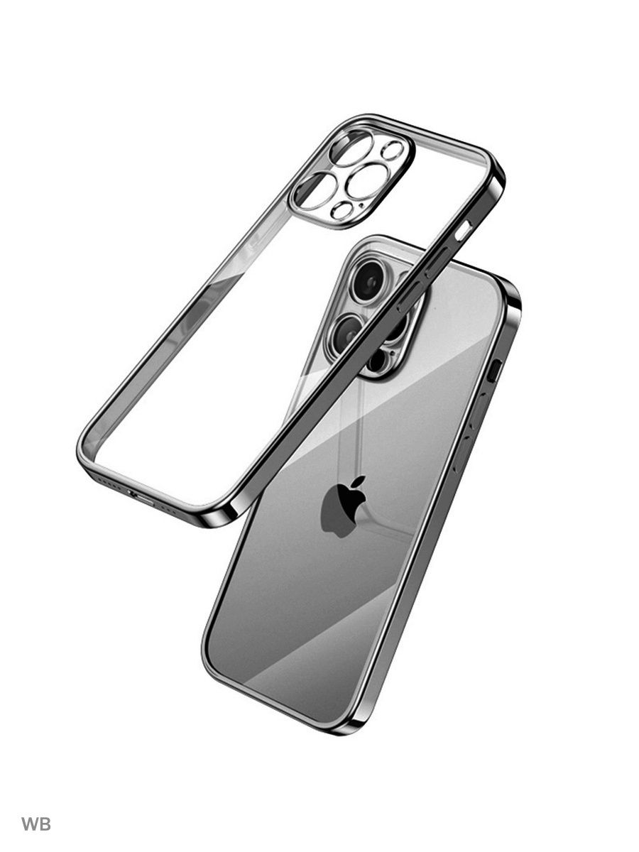 

Чехол для iPhone 11 Pro в стиле Айфон 12 Про/ Прозрачный с защитой камеры Apple бампер, 800