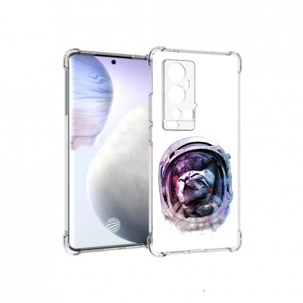 

Чехол MyPads Tocco для Vivo X60 Pro Plus кот в шлеме, Прозрачный, Tocco