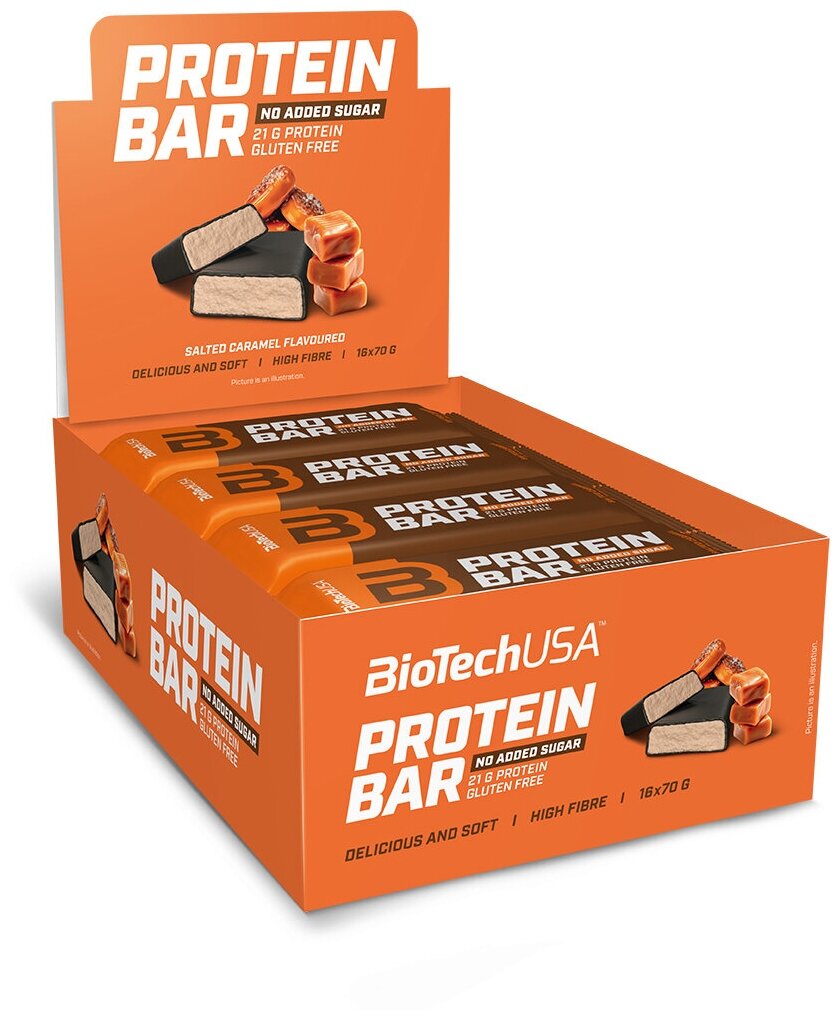 фото Протеиновый батончик biotechusa protein bar 16*70 г соленая карамель