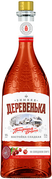

Настойка Зимняя деревенька сладкая Графиня Вишня 19% 0,5 л