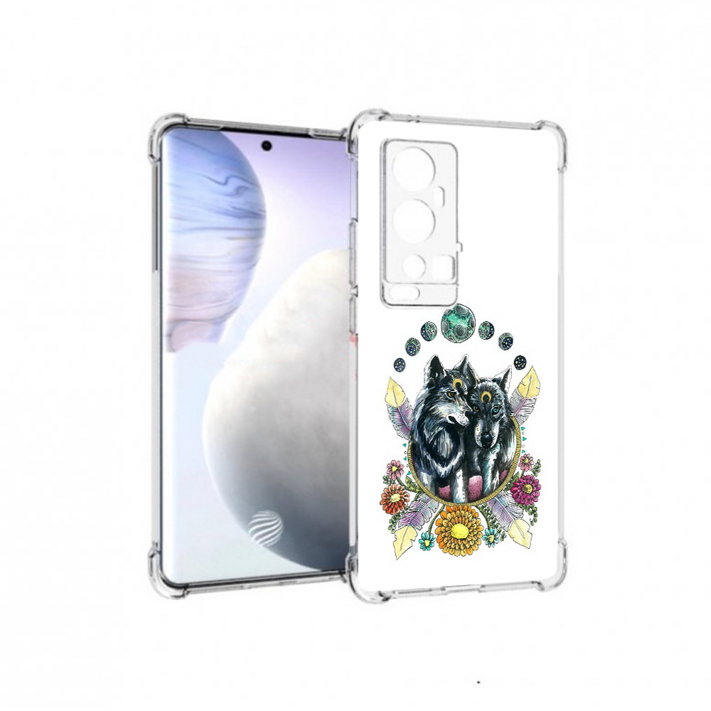 

Чехол MyPads Tocco для Vivo X60 Pro Plus красивые волки абстракция, Прозрачный, Tocco