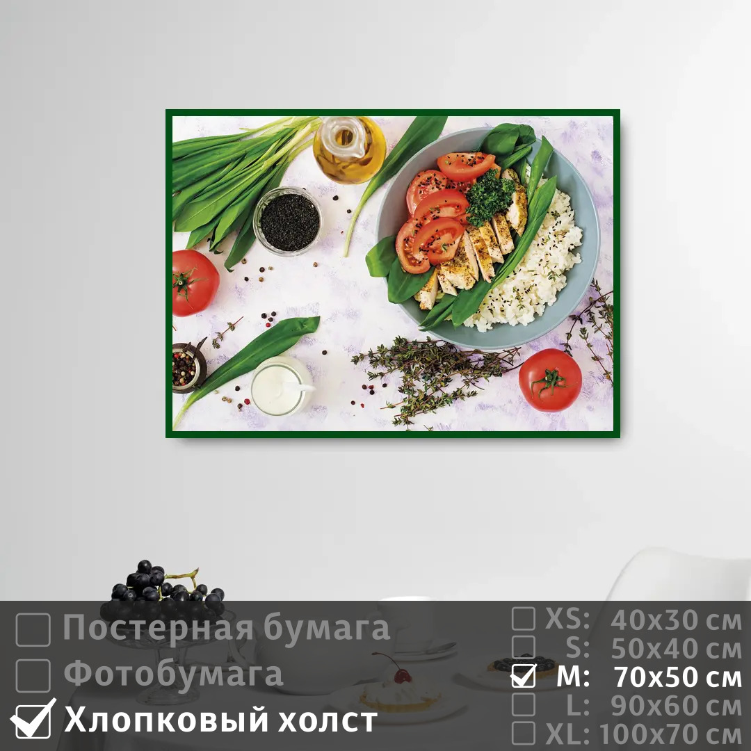 

Постер на холсте ПолиЦентр Блюдо из мяса овощей и зелени 70х50 см, БлюдоИзМясаОвощейИЗелени