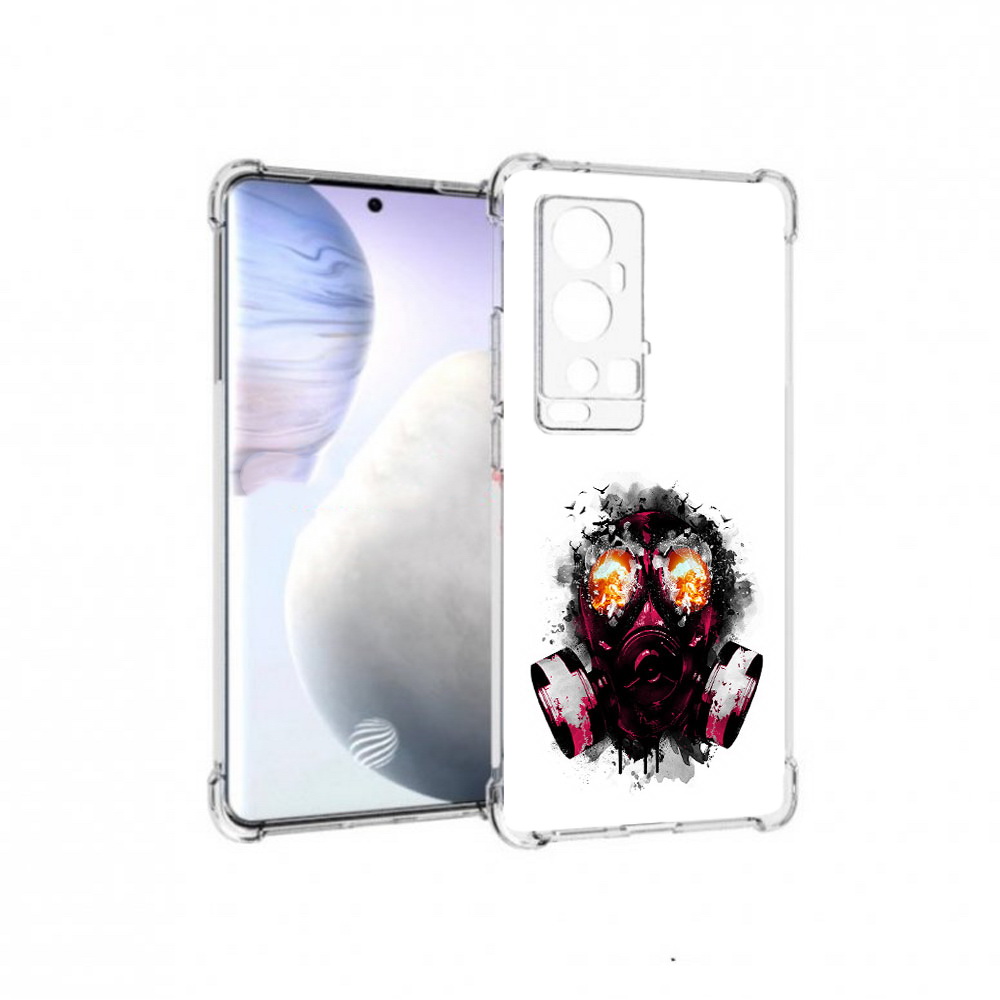 

Чехол MyPads Tocco для Vivo X60 Pro Plus красный противогаз, Прозрачный, Tocco