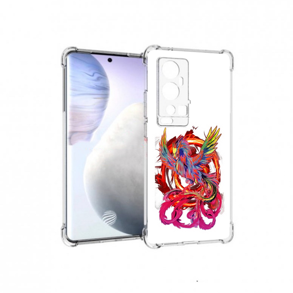 

Чехол MyPads Tocco для Vivo X60 Pro Plus красочный феникс, Прозрачный, Tocco