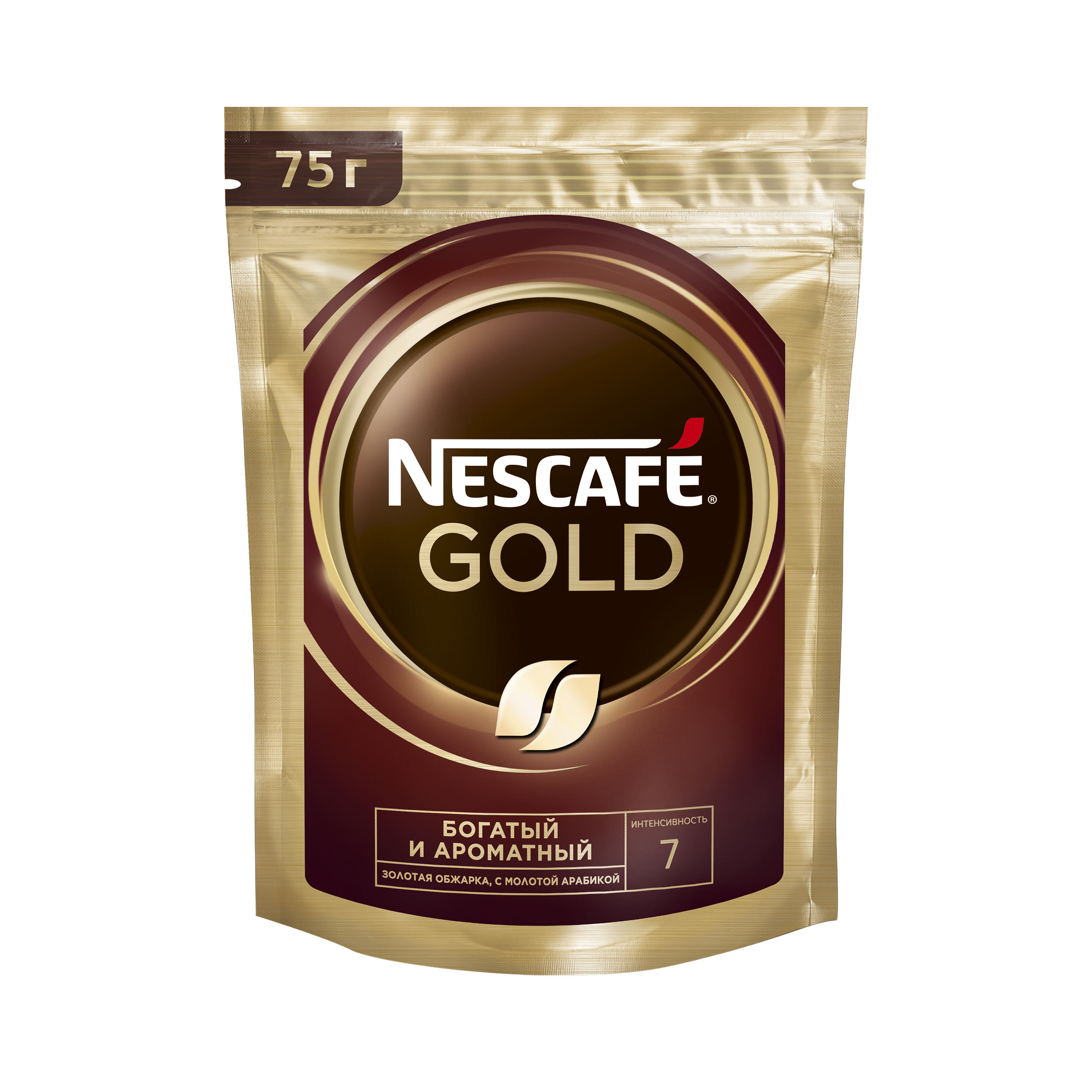 Кофе растворимый Nescafe gold пакет 75 г