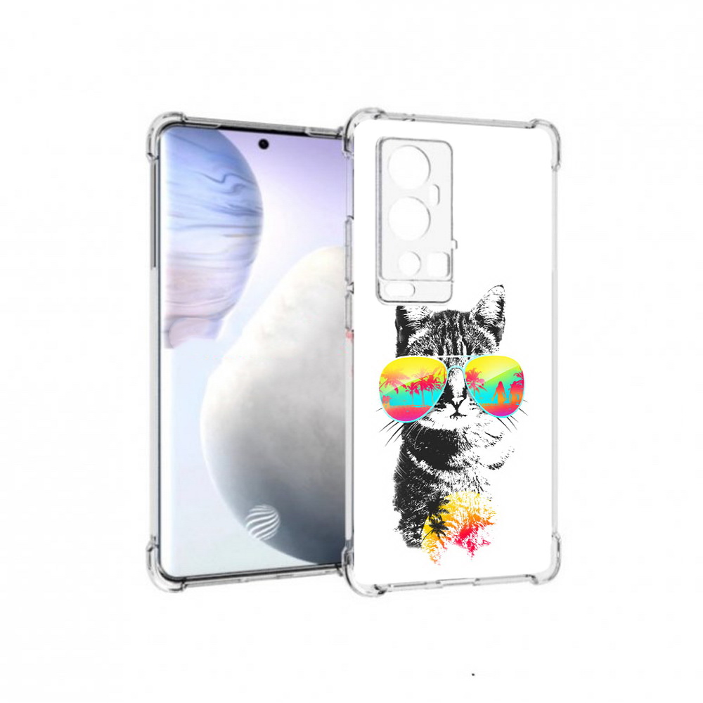 

Чехол MyPads Tocco для Vivo X60 Pro Plus крутой кот, Прозрачный, Tocco