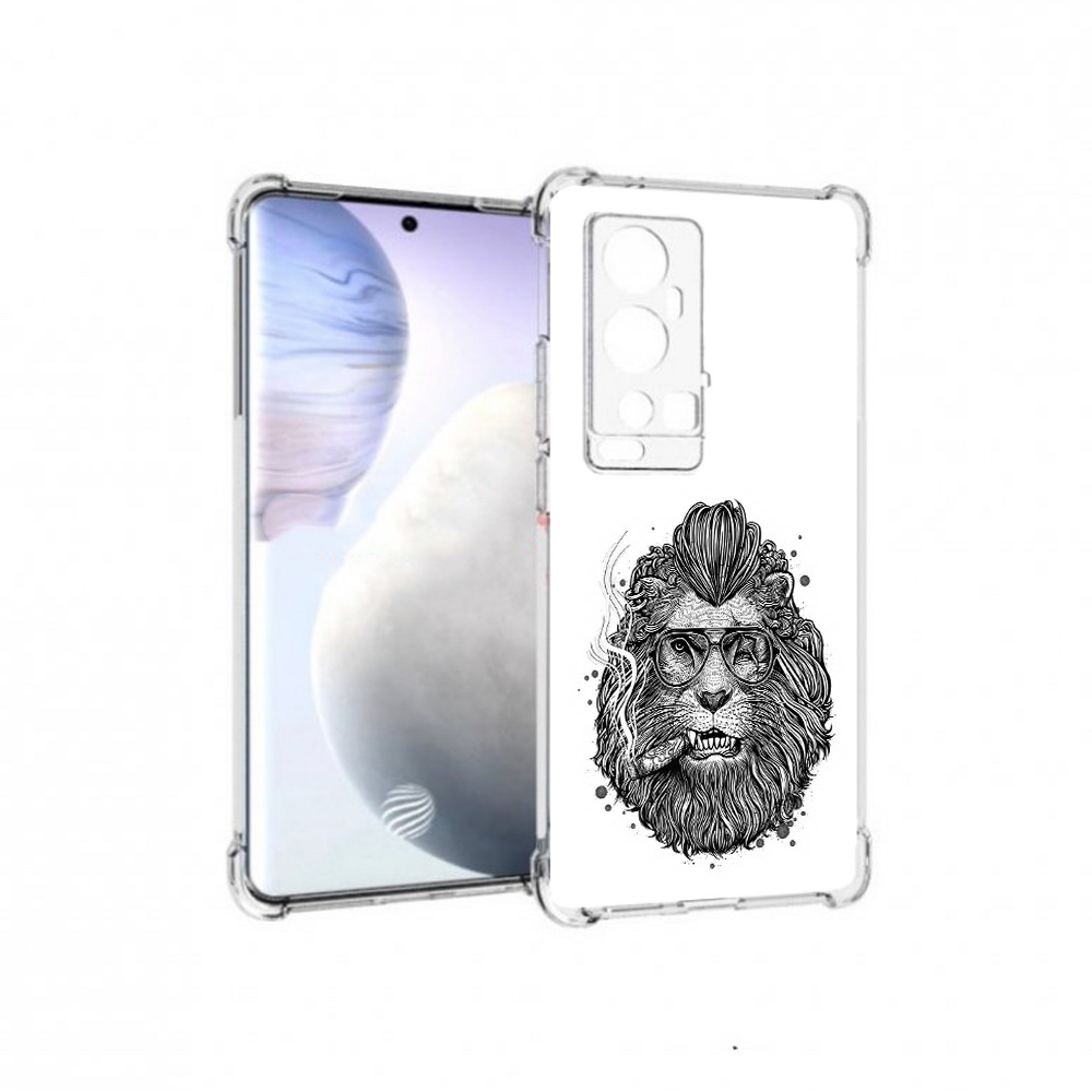

Чехол MyPads Tocco для Vivo X60 Pro Plus курящий лев, Прозрачный, Tocco