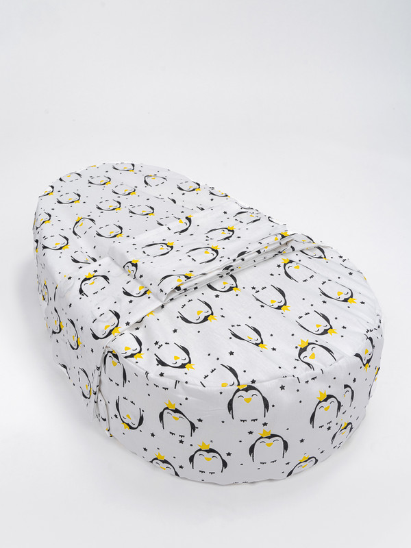 фото Матрас-кокон bio-textiles baby-люлька, наволочка из бязи пингвинчики 74*38*6/14