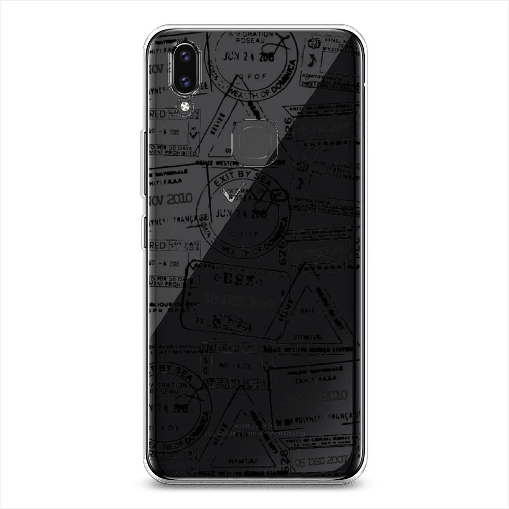 

Чехол для Vivo V9/Y85 "Visa stamps 2", Белый;черный;серый, 260150-2