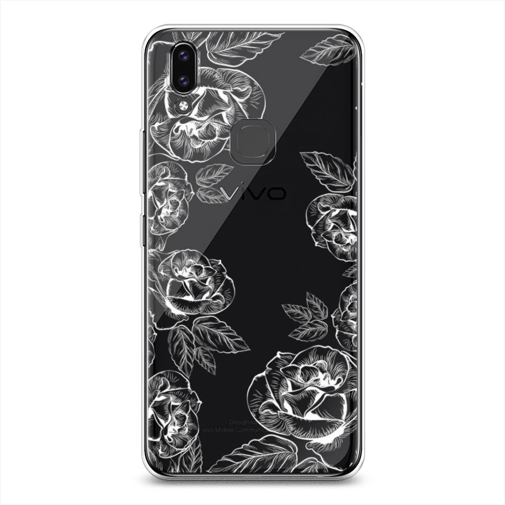 

Чехол для Vivo V9/Y85 "Розы графика", Черный;серый, 260150-2