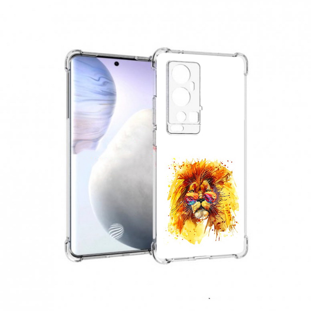 

Чехол MyPads Tocco для Vivo X60 Pro Plus лев в очках, Прозрачный, Tocco