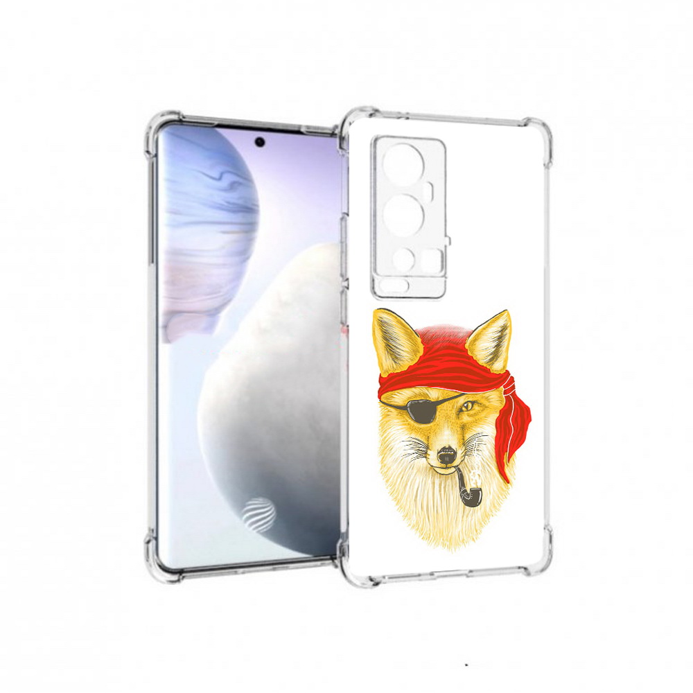 

Чехол MyPads Tocco для Vivo X60 Pro Plus лиса-пират, Прозрачный, Tocco