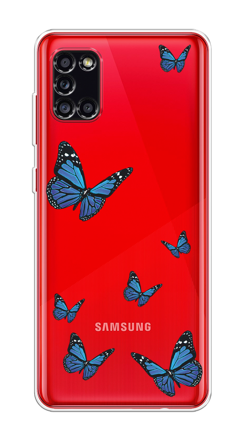 Чехол на Samsung Galaxy A31 "Blue butterflies" 2100350-1 синий,  черный