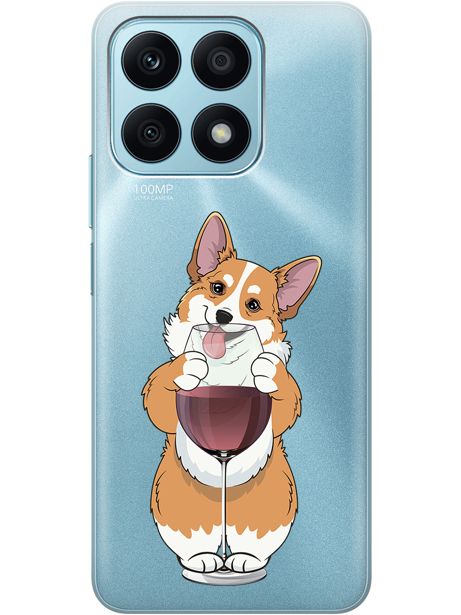 

Силиконовый чехол на Honor X8a с принтом "Корги и бокал" прозрачный, Прозрачный;белый;бордовый, 768741661