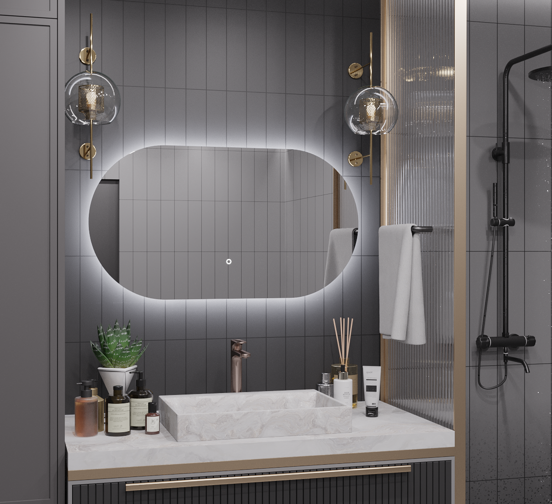 Зеркало для ванной Alias Олимпия 80*180  с холодной LED-подсветкой