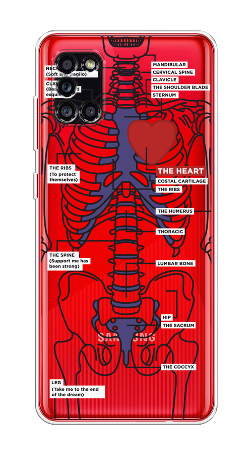 

Чехол на Samsung Galaxy A31 "Скелет человека", Прозрачный;синий;красный, 2100350-1