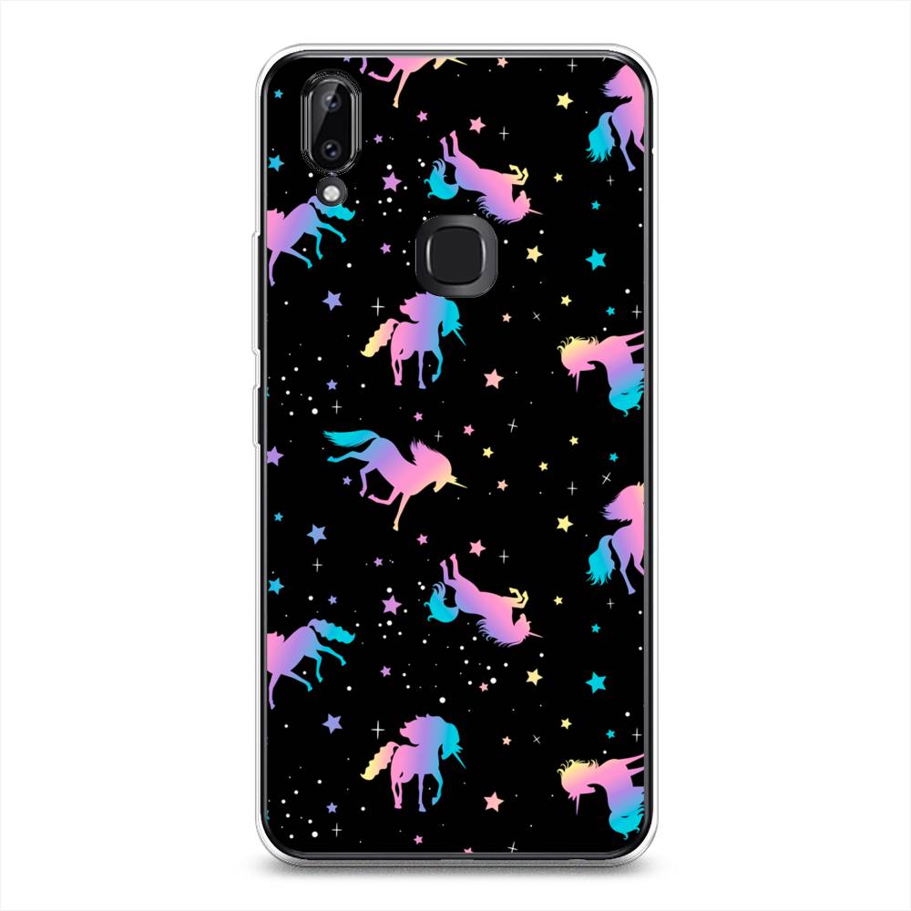 

Чехол для Vivo Y85/V9 "Единороги градиент", Черный;розовый;голубой, 260350-1