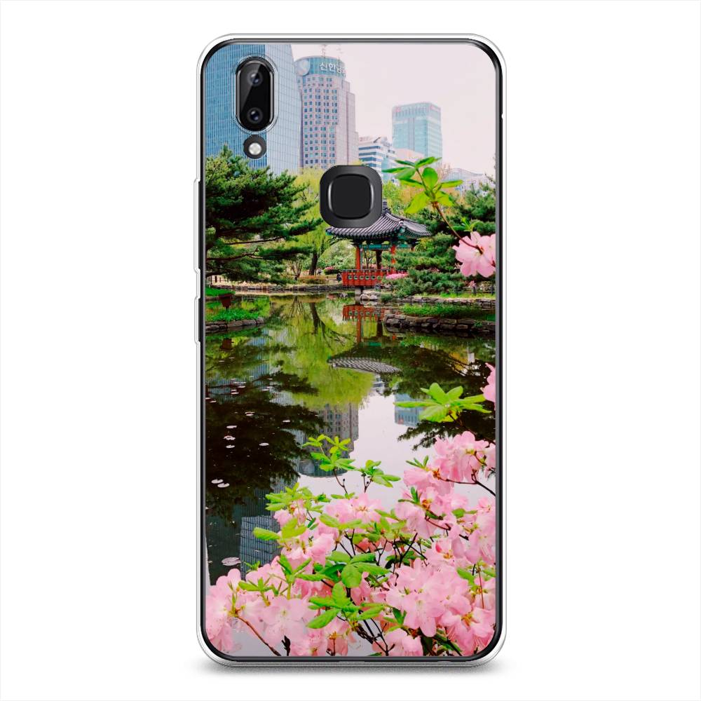 

Чехол для Vivo Y85/V9 "Сакура возле озера", Зеленый;розовый;голубой, 260350-2