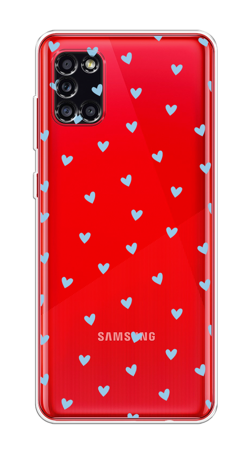 

Чехол на Samsung Galaxy A31 "Голубые сердечки паттерн", Голубой;прозрачный, 2100350-1